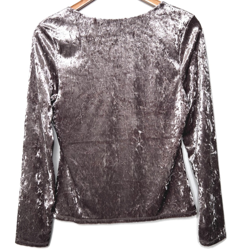 Express NWT‎ Womens Textured Velour Ruched Sweetheart Neck Long Sleeve Top M - Picture 4 of 8